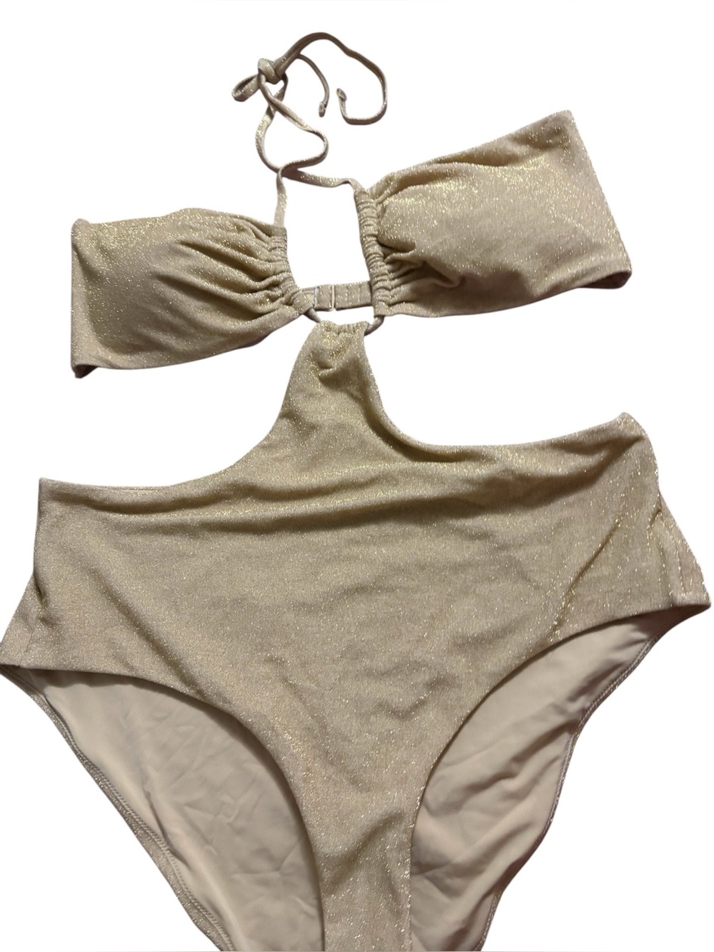Aerie Gold Shimmer One Piece NWT